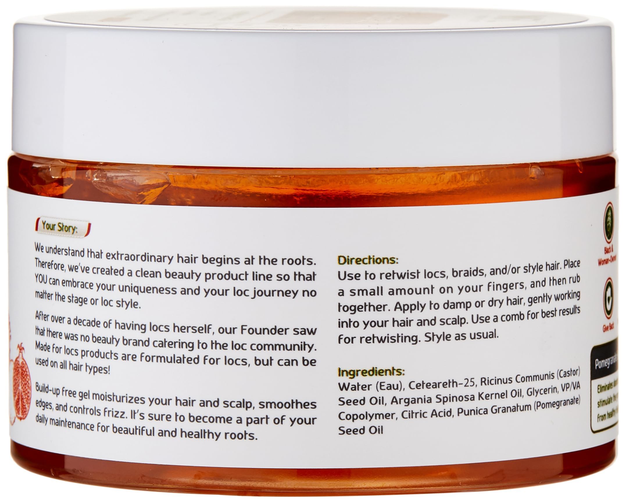 MFL MADE FOR LOCS jar in hand to show 4 oz size and travel-ready convenience