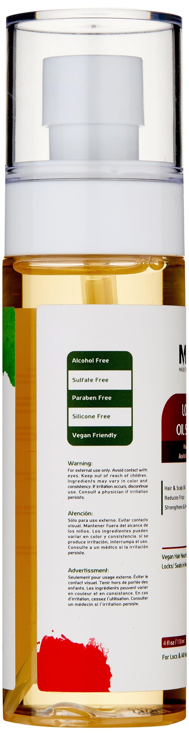 MFL MADE FOR LOCS oil droplet on fingertip highlighting lightweight vegan texture