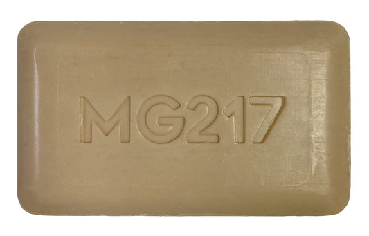 MG217 front packaging showing bar and Dead Sea salt benefits