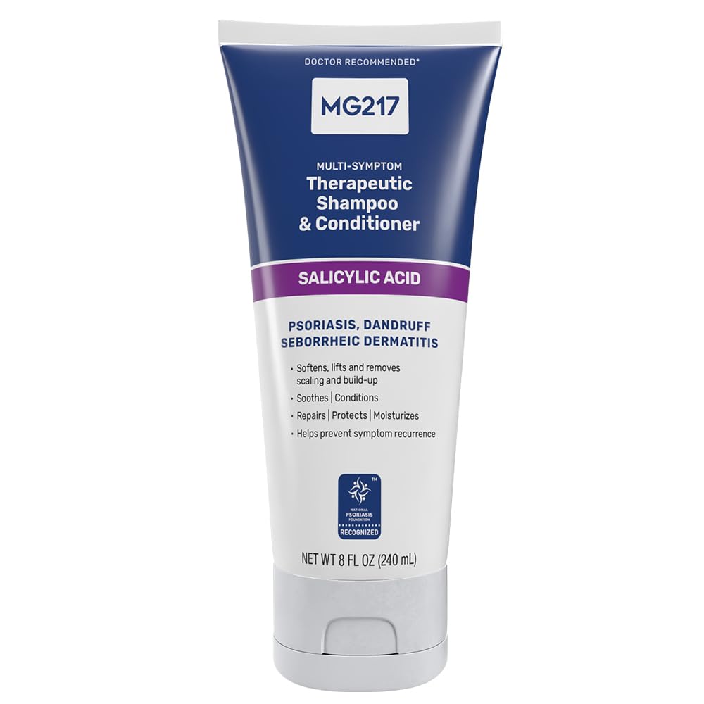 MG217 front tube showing branding and usage, helps remove scalp scaling