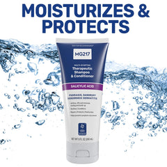 MG217 lather massaged into scalp, MG217 helps loosen flakes and soothe