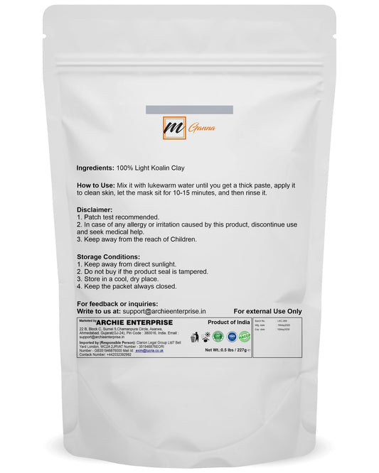 mGanna fine kaolin powder close-up revealing soft texture for smooth formulations