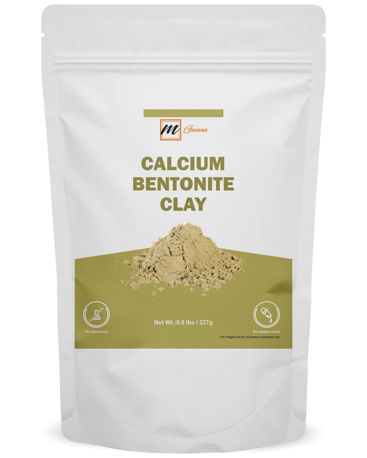 mGanna front packaging showing 0.5 lb bag and label with benefit of natural ingredient