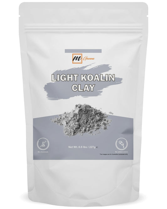 mGanna front packaging of kaolin clay showing product label and weight benefit clarity