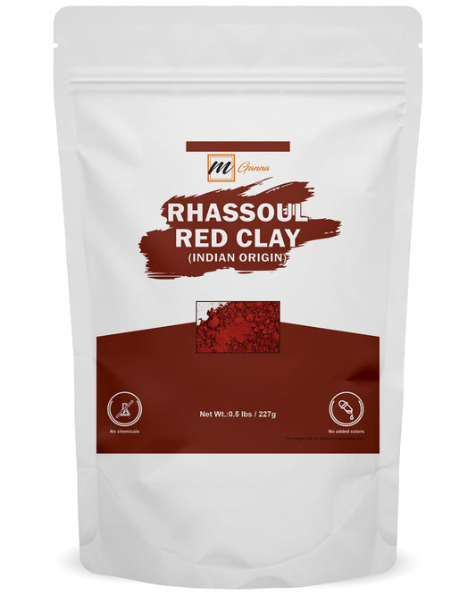 mGanna front packaging of rhassoul clay showing clean label and weight benefit