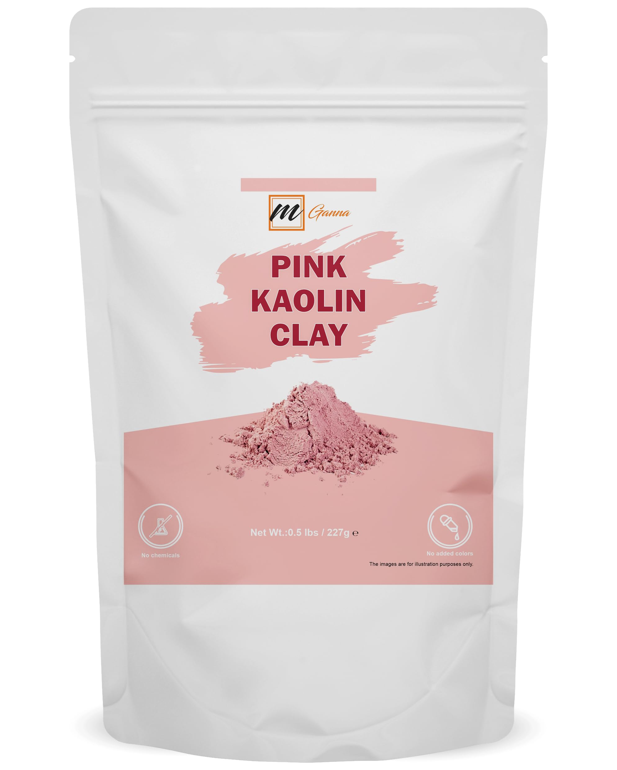 mGanna rose clay pouch front view showing packaging and natural benefits
