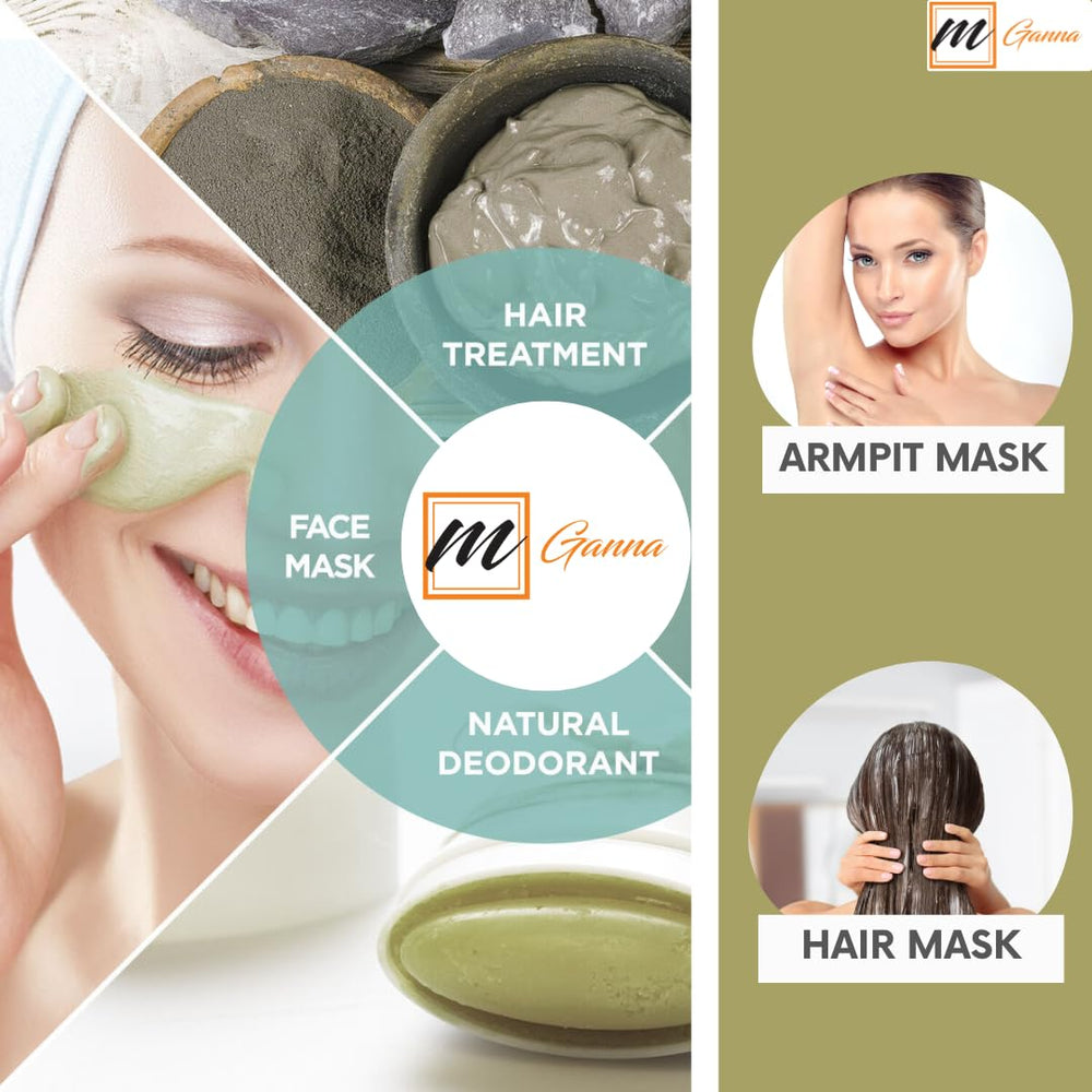 mGanna clay added to soap batter showing natural coloring and texture benefits