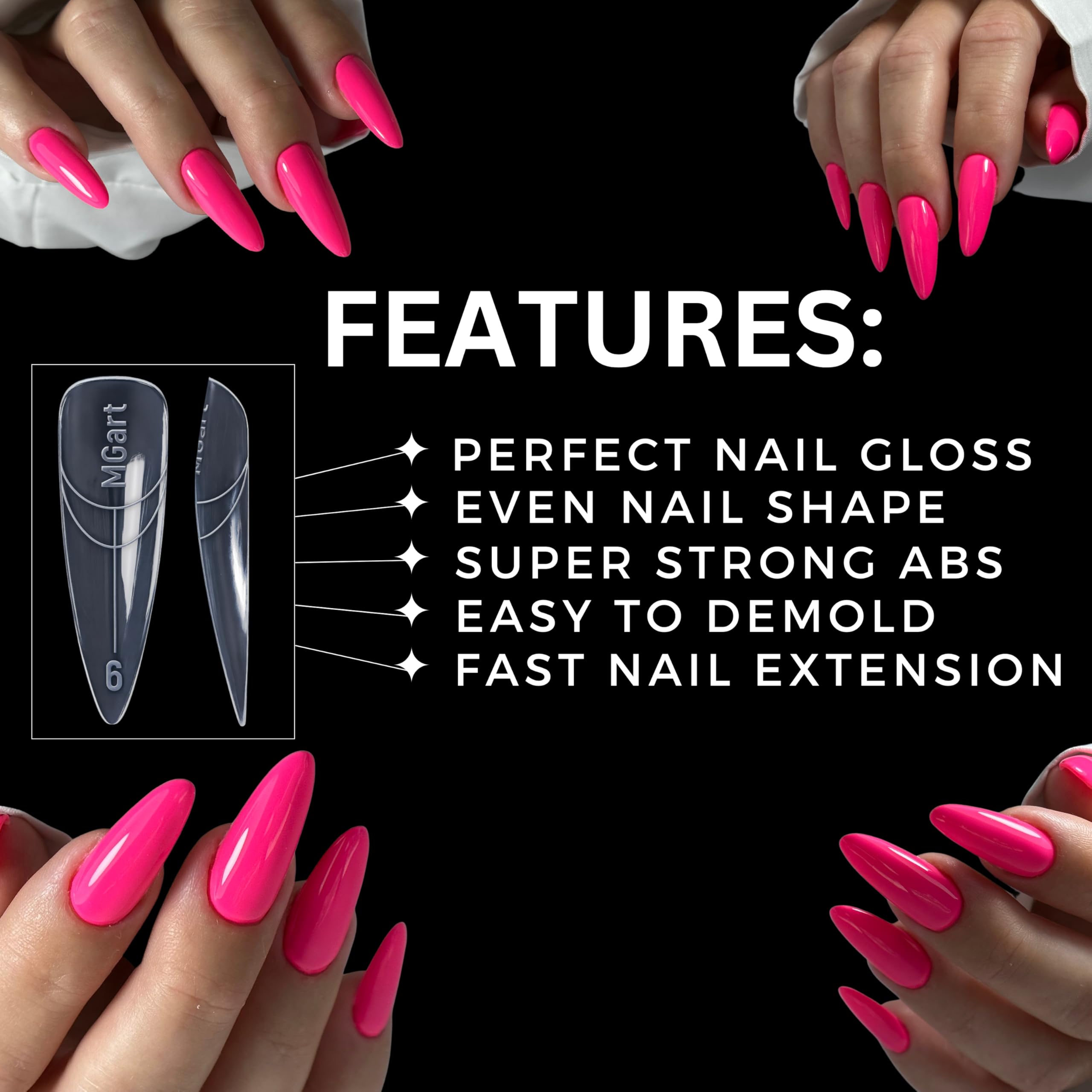 MGART dual form in use with polygel application for faster almond extensions
