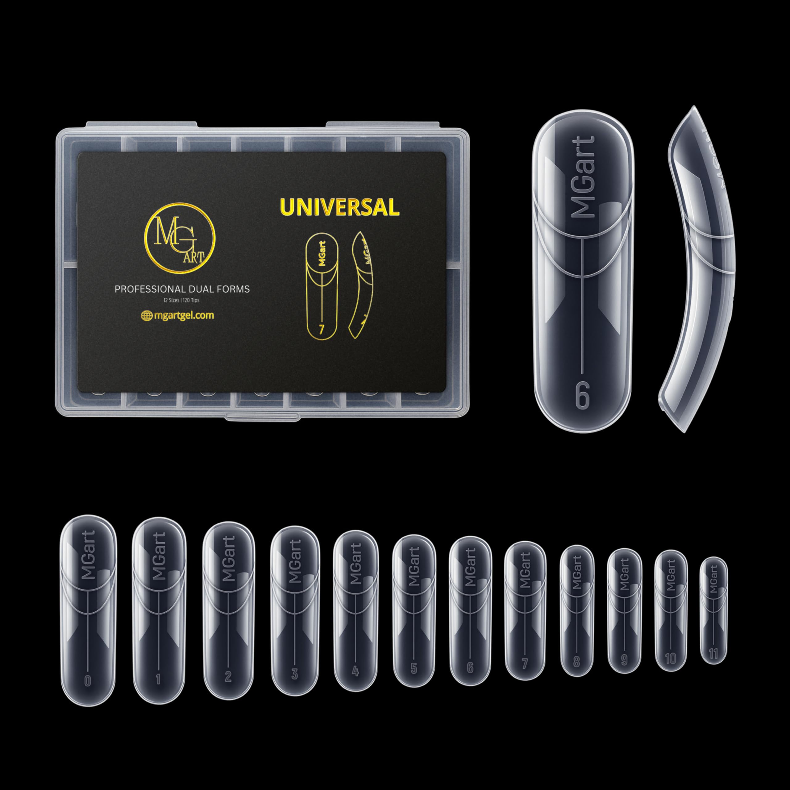 MGART front packaging showing 120-piece dual forms kit, saves time