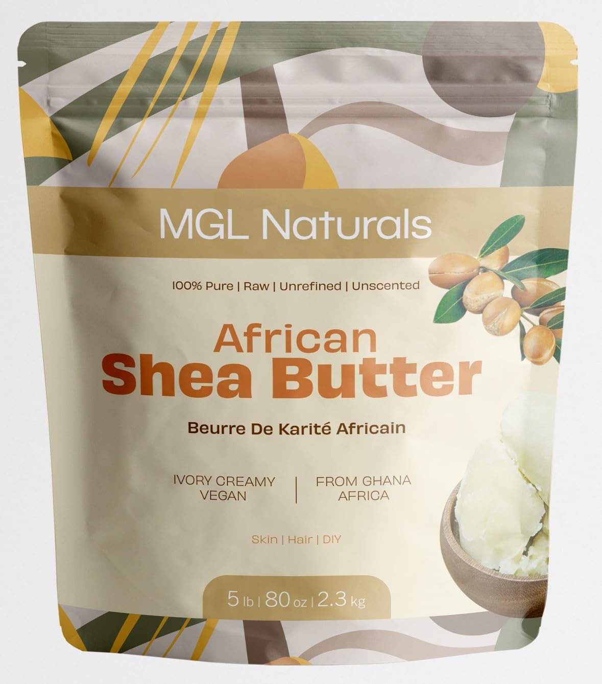 MGL Naturals shea butter texture close-up highlighting natural creaminess