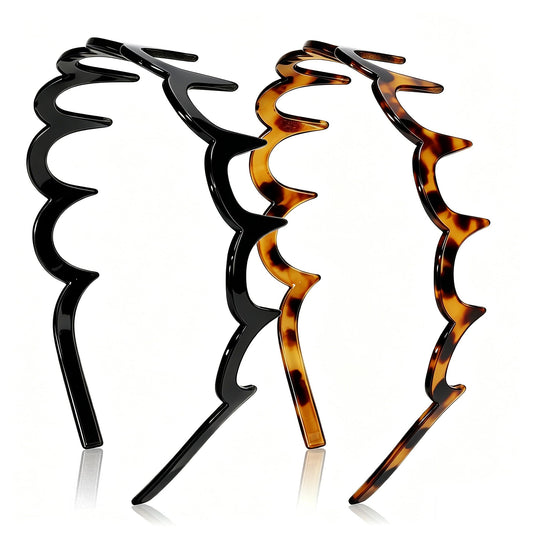 MHWTS front view showing black and tortoise headbands for versatile styling