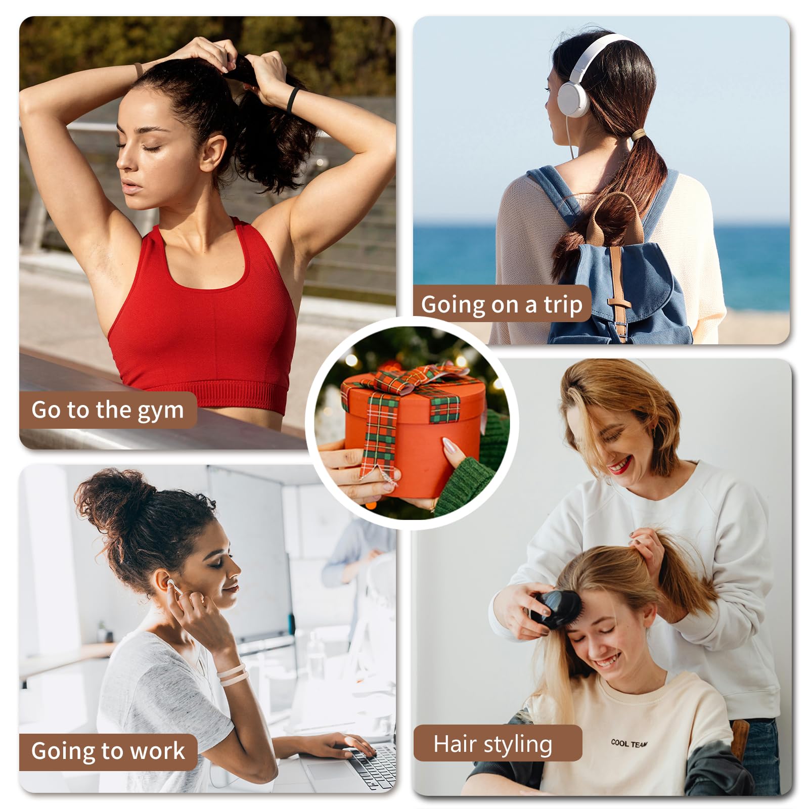 Mia Klein hair tie worn by runner demonstrating sweat-resistant hold during workouts