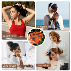 Mia Klein hair tie worn by runner demonstrating sweat-resistant hold during workouts