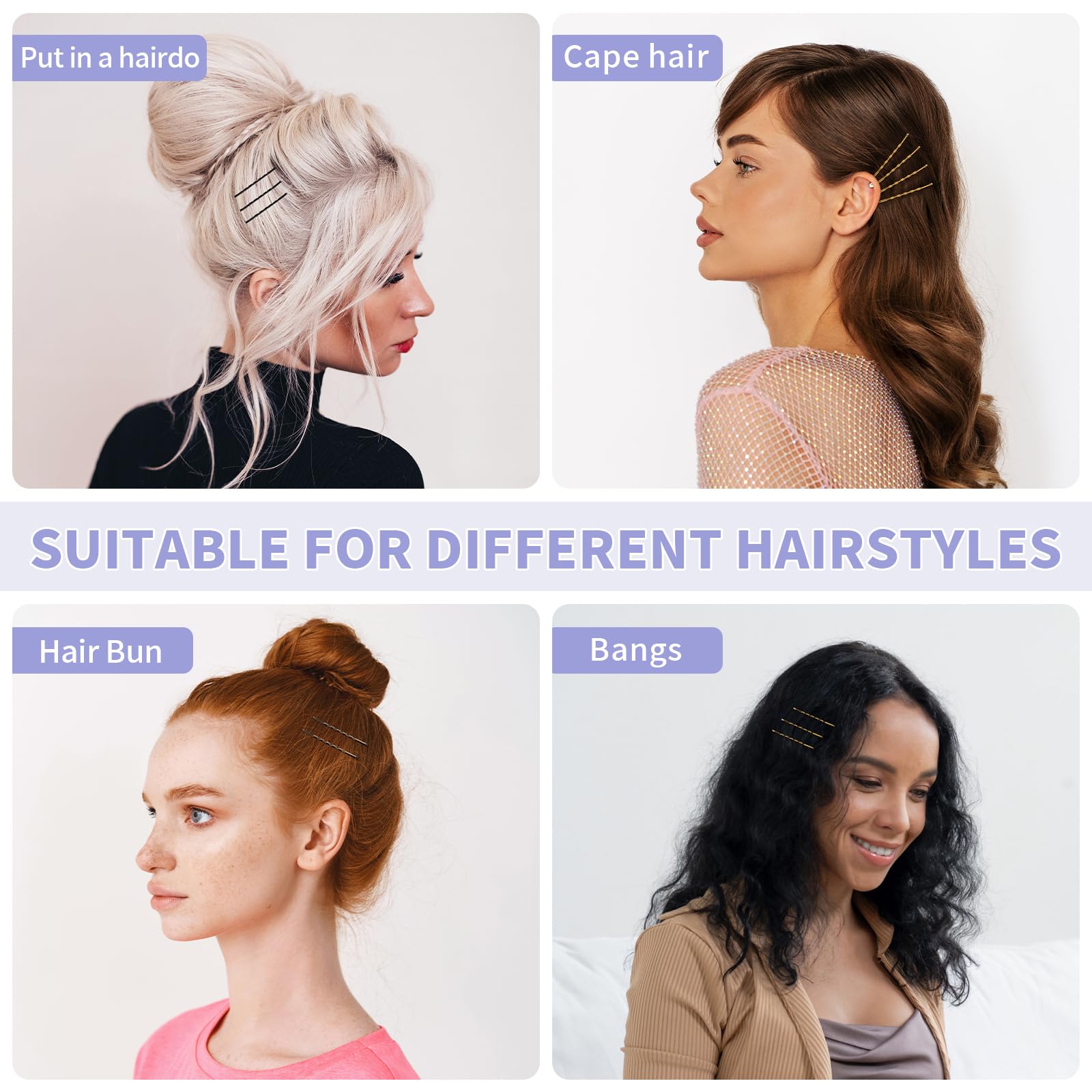 Mia Klein assortment of pins used across braids, updos and everyday styles for versatility
