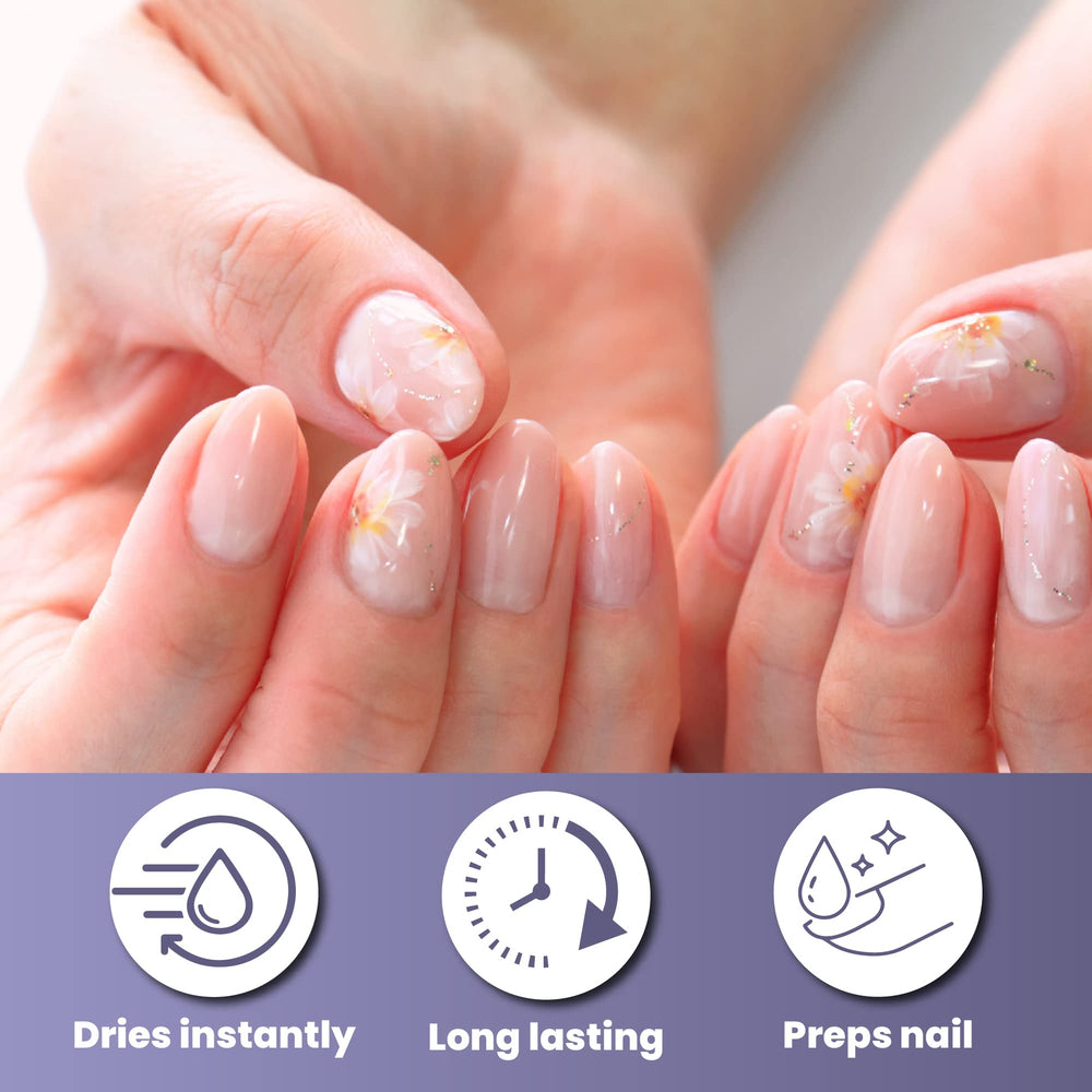 Mia Secret being applied to a nail plate demonstrating clean surface prep for stronger bonding