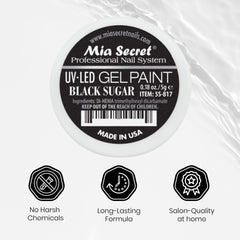 Mia Secret product with LED lamp showing compatibility and quick curing benefit