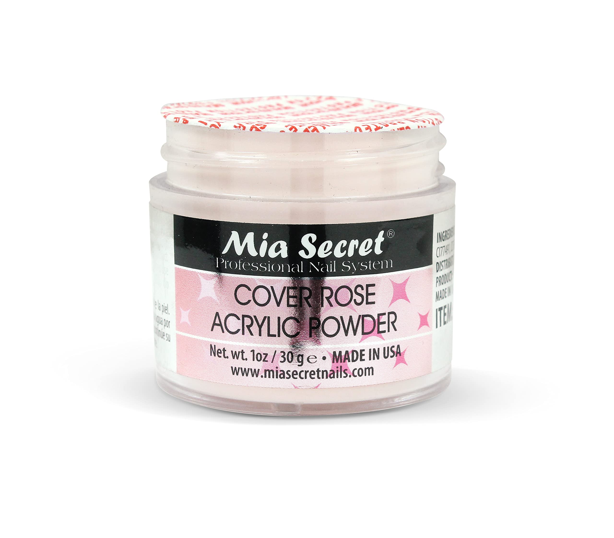 Mia Secret 1oz jar beside ruler showing size and value advantage