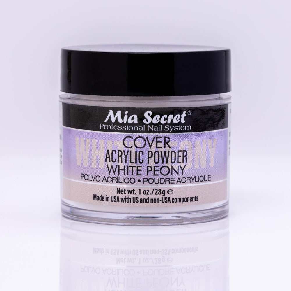 Mia Secret jar front view showing label and 1 oz size, professional quality