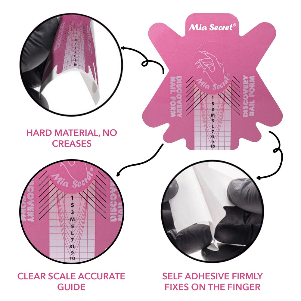 Mia Secret form applied on client nail during acrylic sculpting for stability