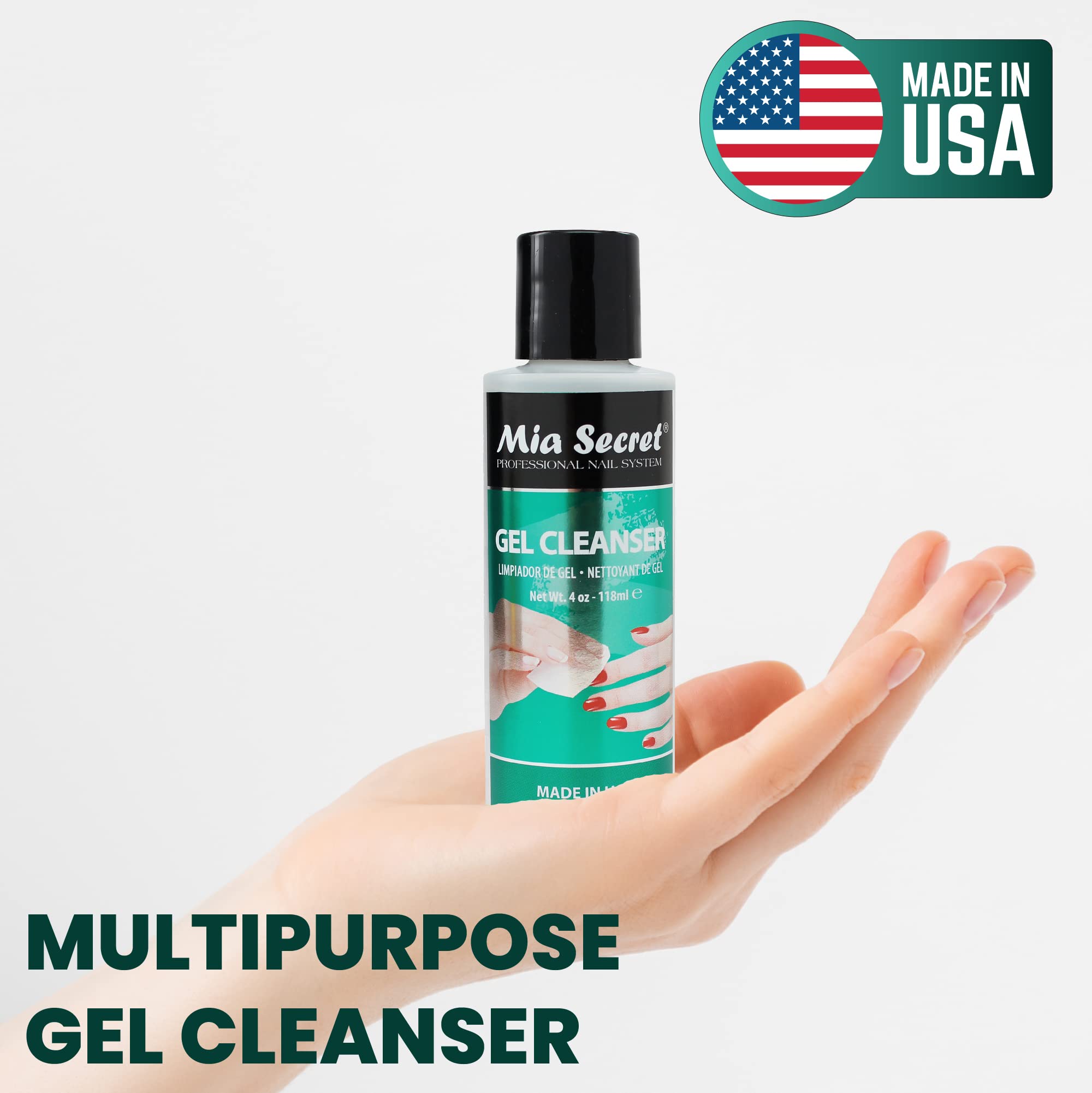 Mia Secret 4 oz bottle next to common objects showing compact size benefit