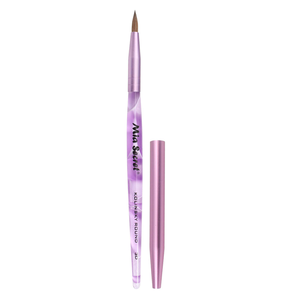 Mia Secret front view of purple round brush showing professional finish and control