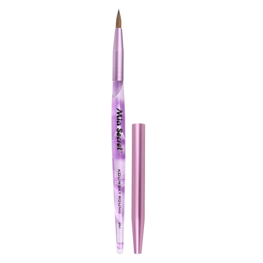 Mia Secret front view of purple round brush showing professional finish and control