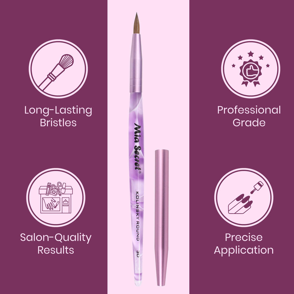 Mia Secret brush next to ruler showing compact size and salon-ready scale