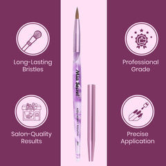 Mia Secret brush next to ruler showing compact size and salon-ready scale