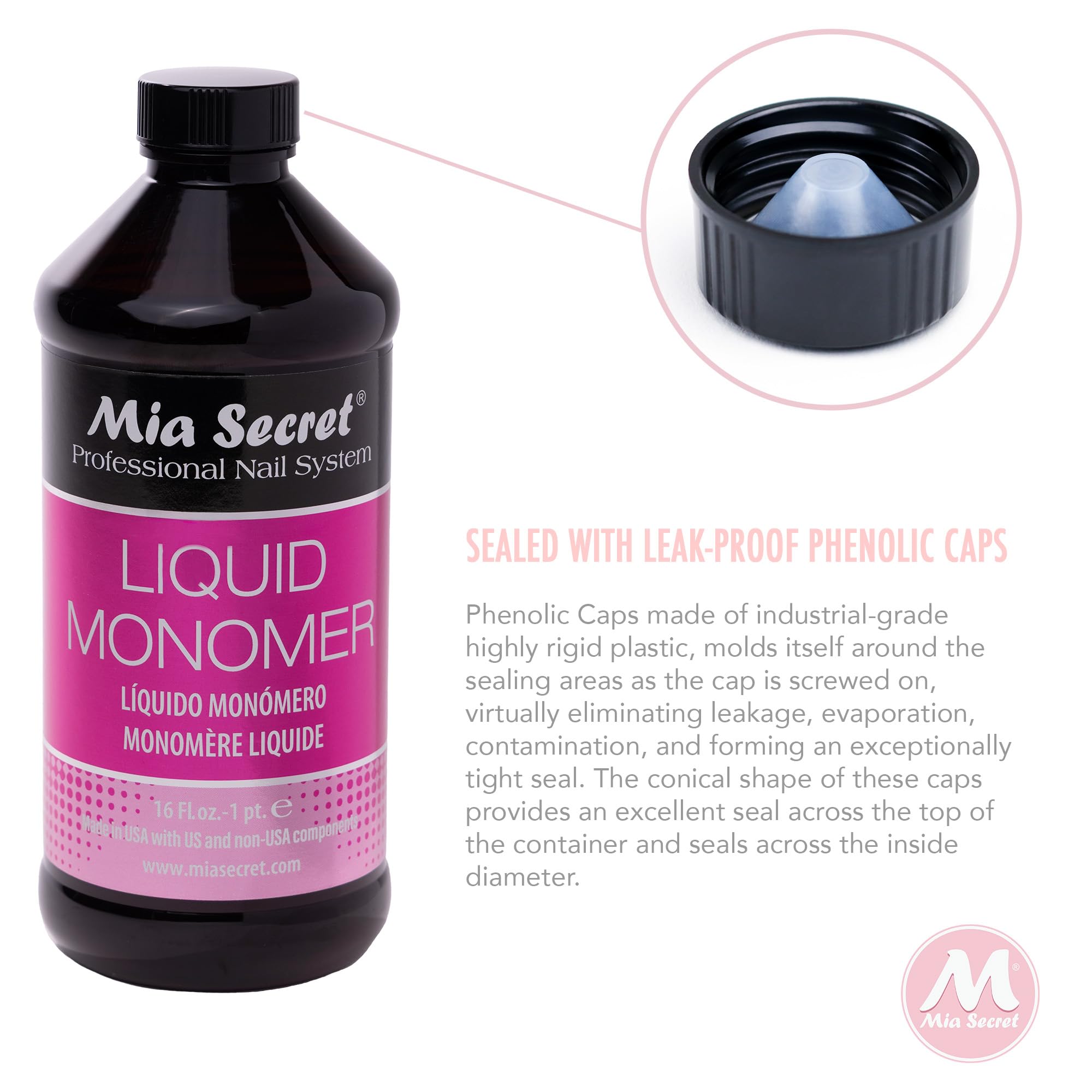 Mia Secret label close-up highlighting EMA formula and quality benefit