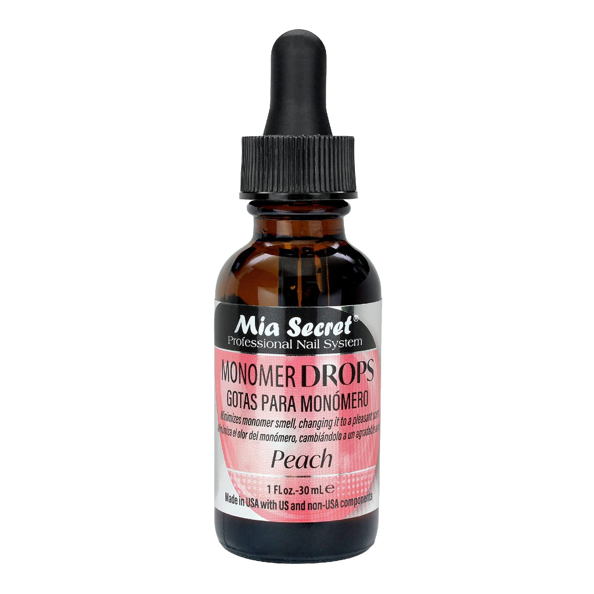 Mia Secret bottle front view showing peach-scented odor neutralizer benefit