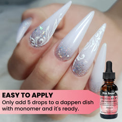 Salon technician using Mia Secret drops with monomer for more pleasant client experience