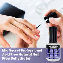 Hand holding Mia Secret 15ml bottle to show compact size and easy portability