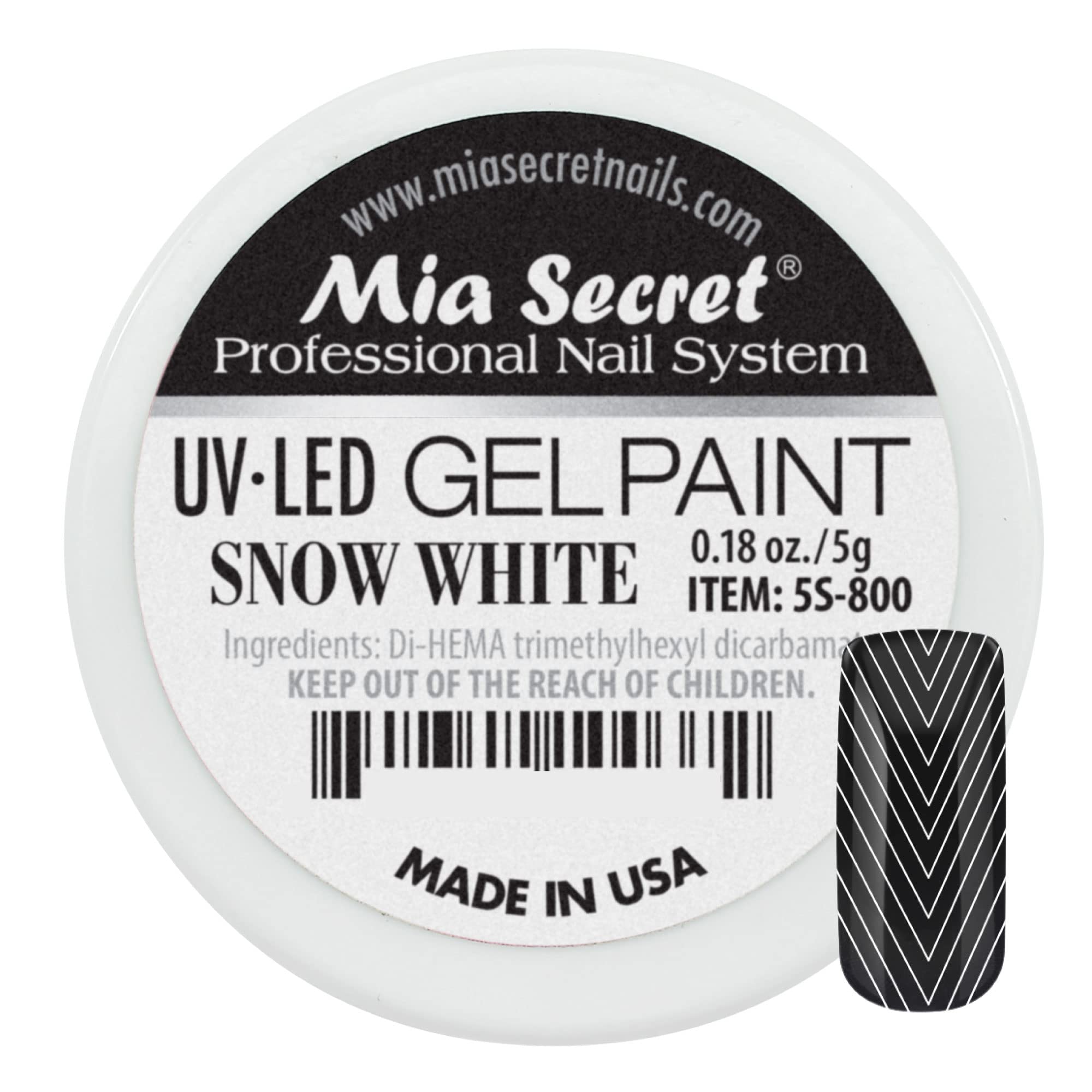 Mia Secret jar front showing product and compact size benefits