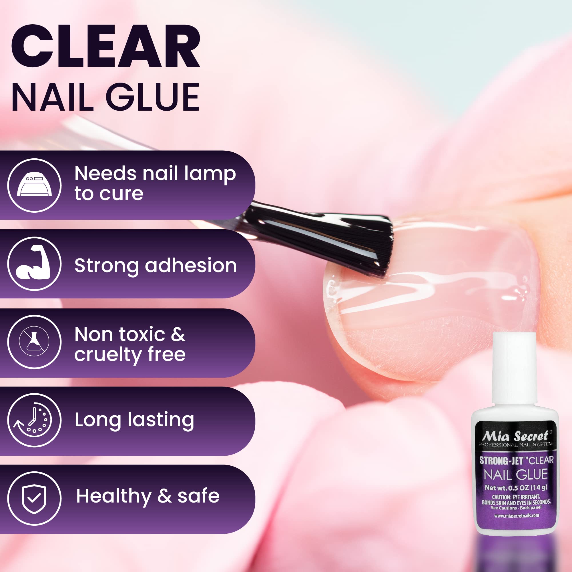 Mia Secret holding a crystal on nail closeup showing secure embellishment