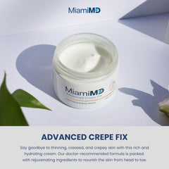 MiamiMD cream texture close-up highlighting lightweight, non-greasy feel for smoothness