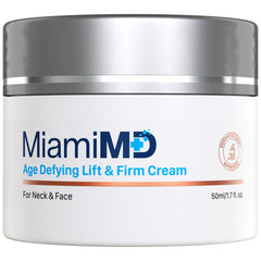 MiamiMD front packaging jar showing product and clean design benefit firming
