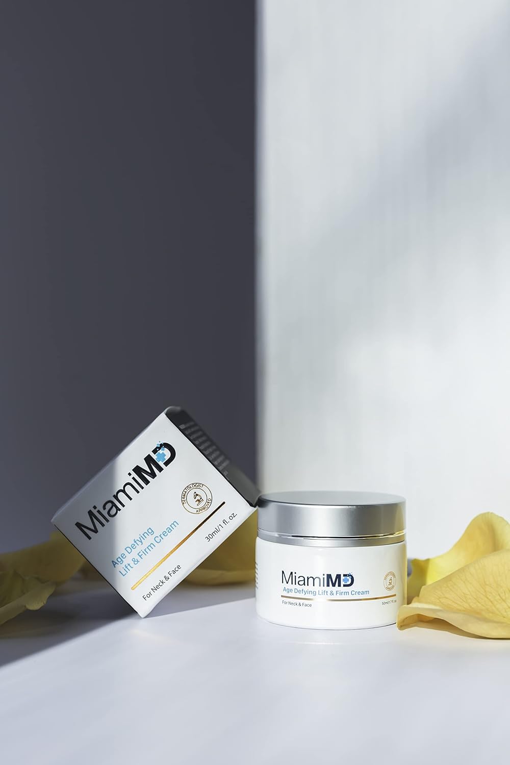 MiamiMD ingredient callout highlighting peptides for targeted firming support