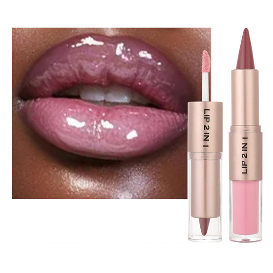 MiaSarah dual-ended lip combo front showing liner and gloss for defined lips