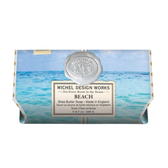 Michel Design Works beach soap front packaging showing elegant beach design and durable bar