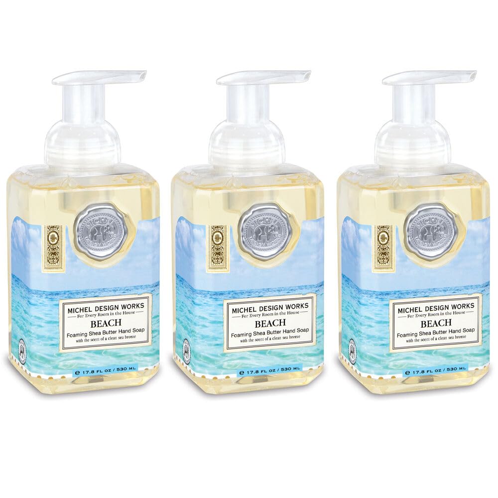 Michel Design Works bottle beside hand for scale, large 17.8 fl oz size reduces refills
