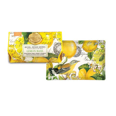 Michel Design Works in-use lifestyle photo of lemon basil soap during kitchen handwashing for fresh scent