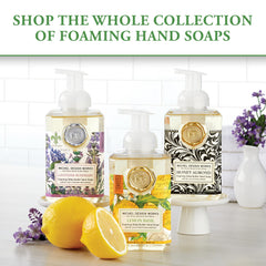 Michel Design Works bottle held in hand demonstrating 17.8 fl oz scale and long-lasting value