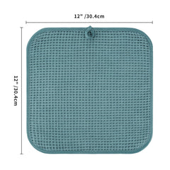 MICROFI four folded green towels stacked showing ready-to-use replacements benefit