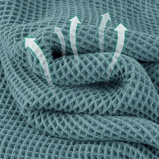 MICROFI close-up waffle texture displaying soft absorbent fibers benefit