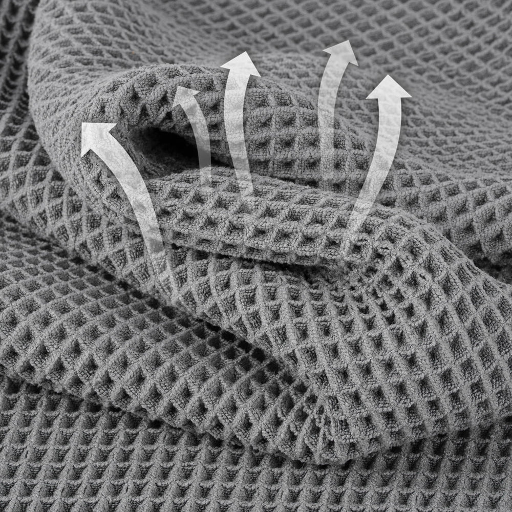 MICROFI waffle texture close-up highlighting absorbency and softness