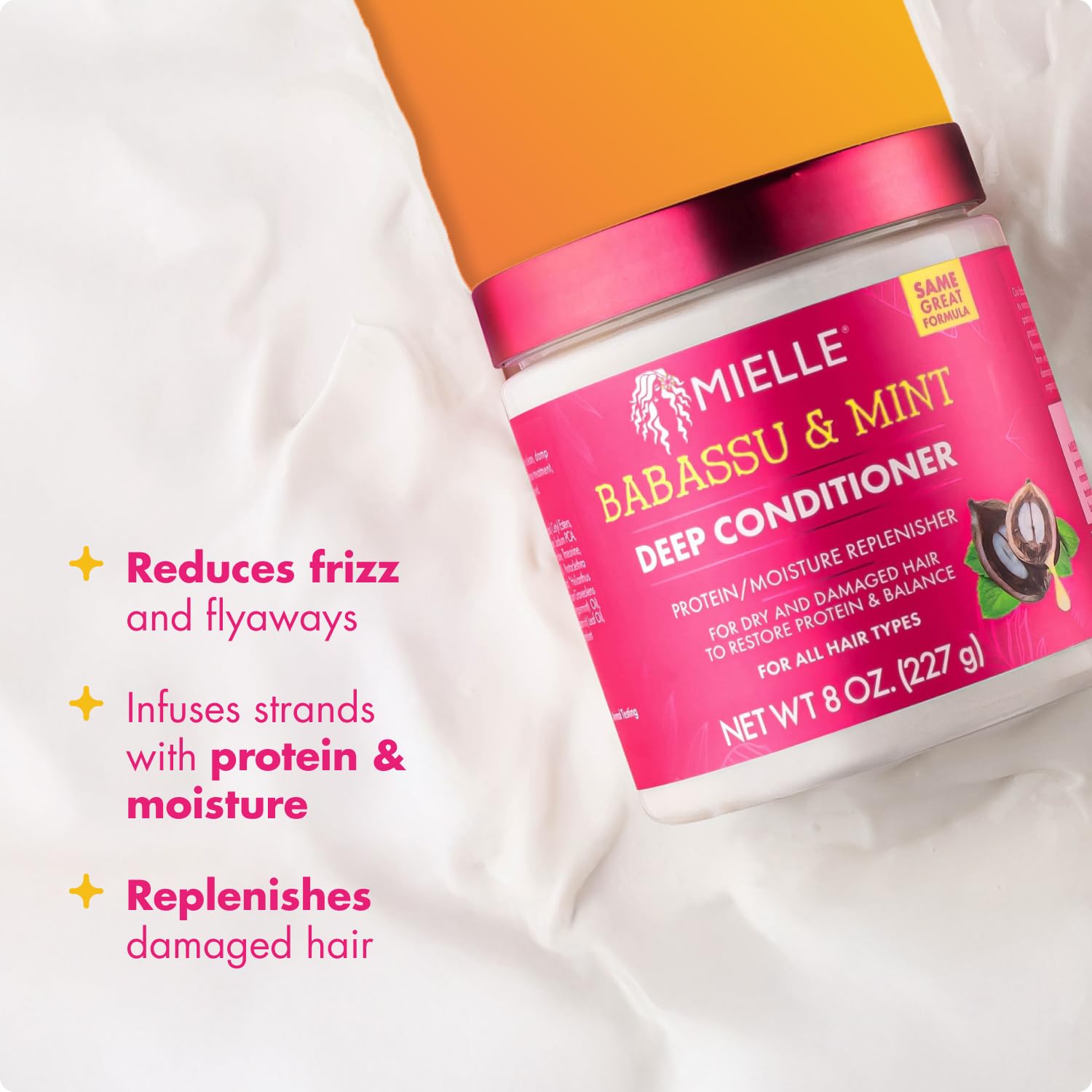 Mielle Organics 8 oz jar beside a ruler to show product size