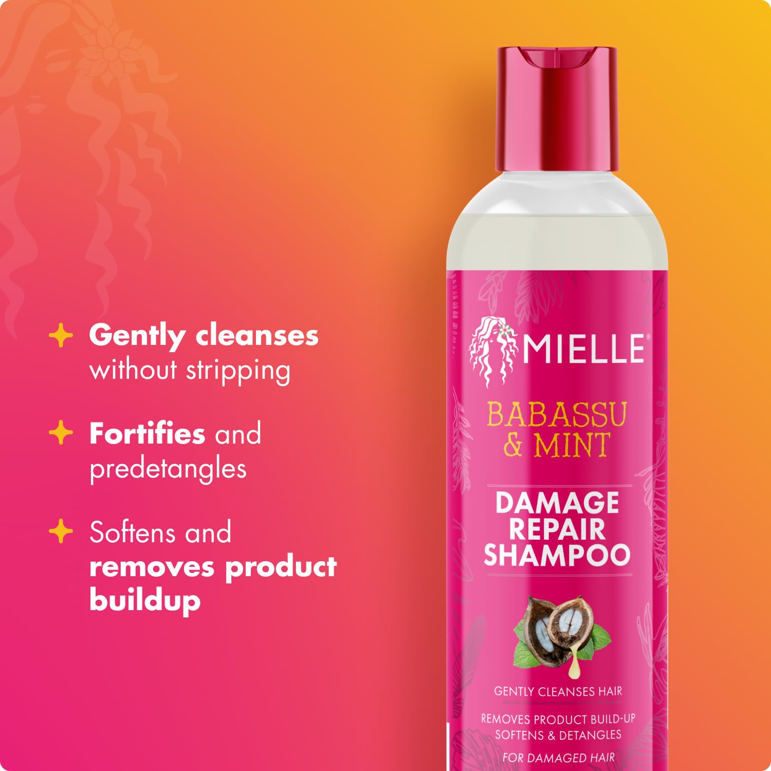 Mielle Organics label close-up highlighting ingredients and directions