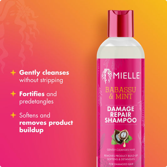 Mielle Organics label close-up highlighting ingredients and directions