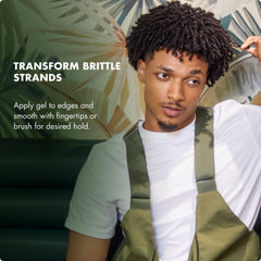 Mielle Organics label close-up highlighting biotin and oils for strengthening benefit