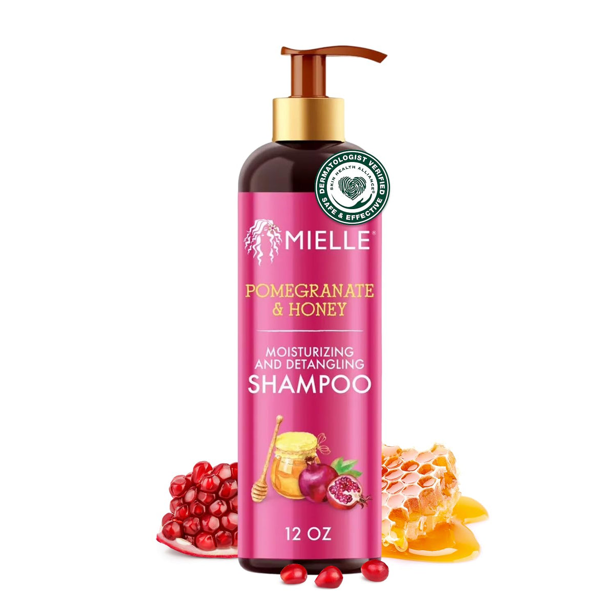 Mielle Organics front bottle showing label and benefits for curl care